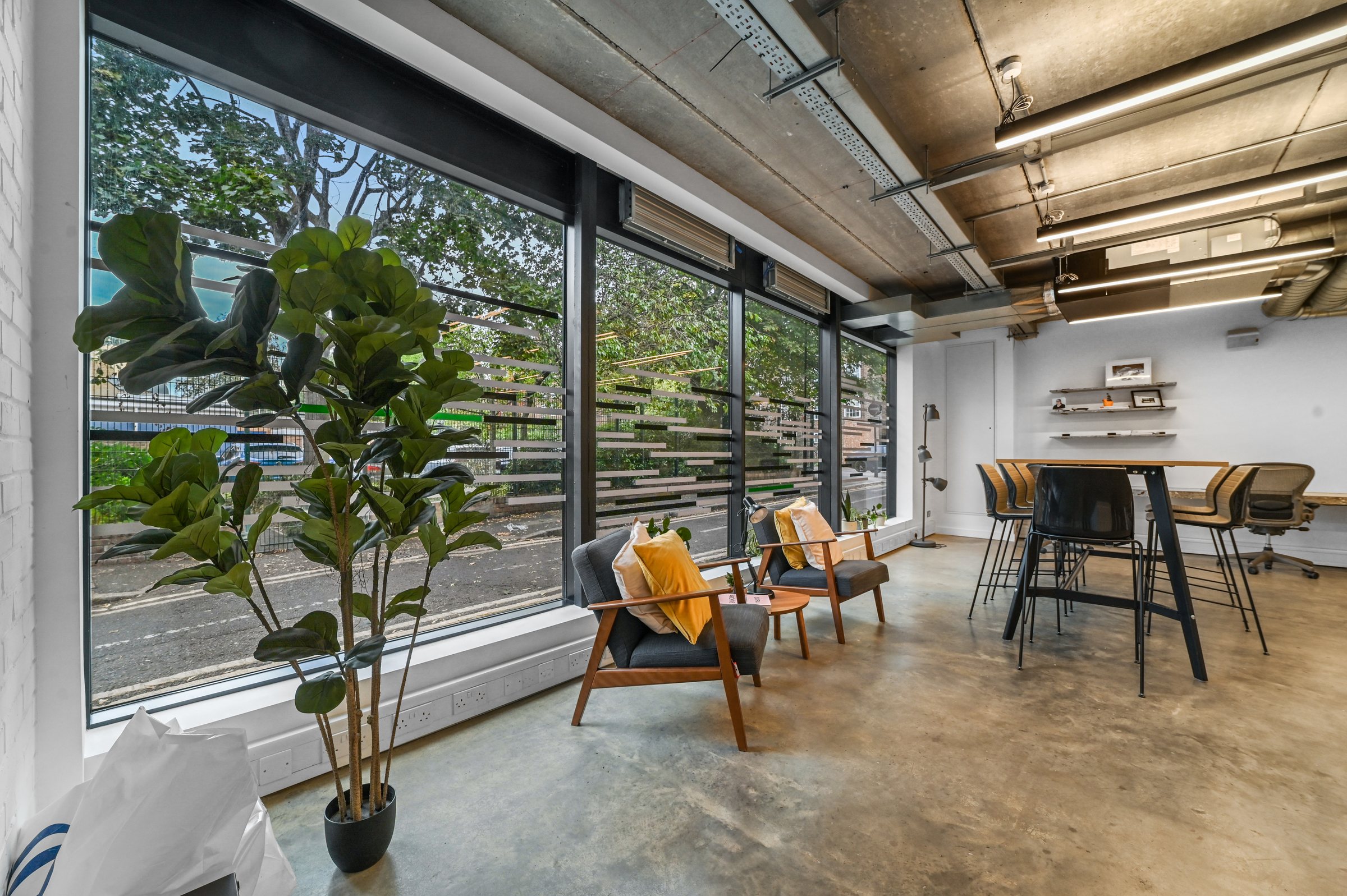 Ground-floor breakout area overlooking Mundy Street